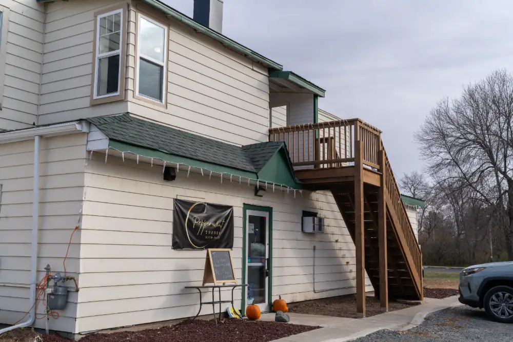 The side entrance and staircase